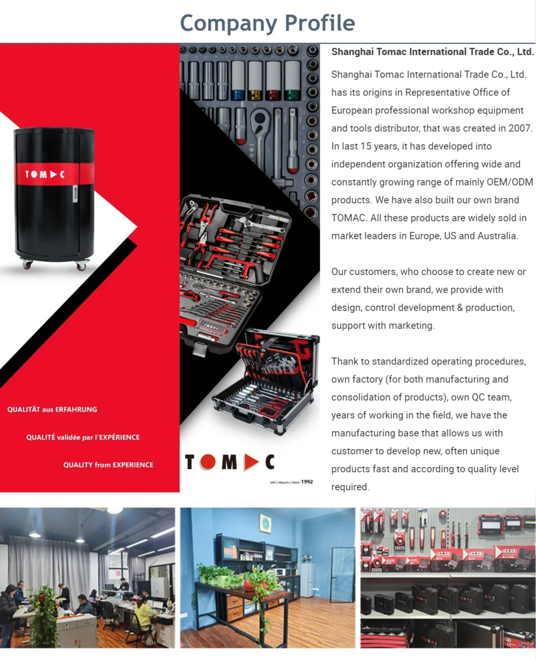 Tomac Customized 283 PCS. Professional Universal Tool Sets with Alu Case Delivery From Europe