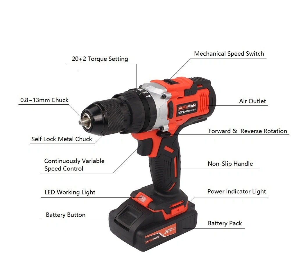 Cordless Impact Drill Power Tool Power Screwdriver