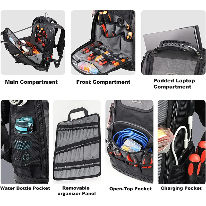 Men&prime; S Tool Storage with Heavy Plastic Bottom Strap Extra Hanging Bag